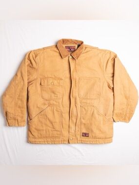 Vintage Walls Black Duck Canvas Jacket XL Tan Corduroy Collar Workwear Coat